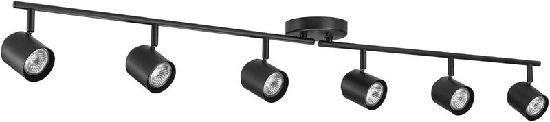 Globe Electric 64000167 47" 6-Light Foldable Track Lighting, Matte Black, Pivoting Track Heads, Ceiling Light, Home Improvement - Image 2